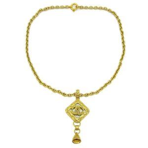 Chanel Bell Mirror Gold Chain Pendant Necklace 94A 60002